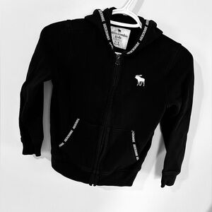 Black & White Abercrombie Hooded Sweatshirt, Zip Up